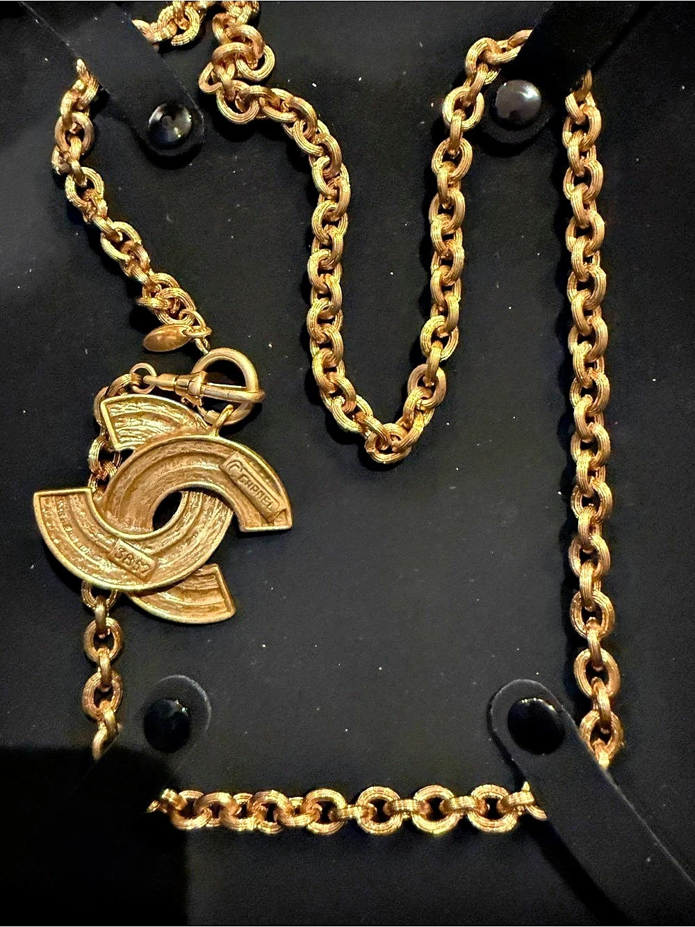 Chanel Vintage Chanel Quilted CC Pendant Chain Necklace Vintage Quilted CC